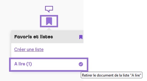 Supprimer un favori d'une liste