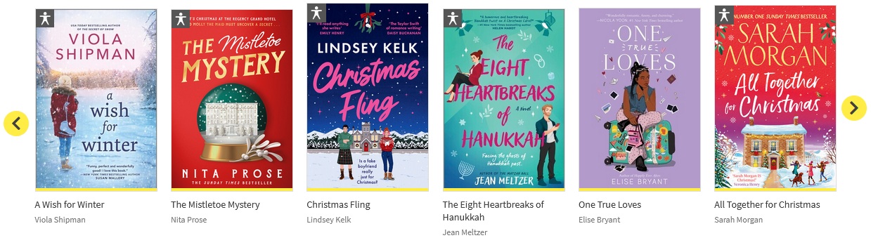 Lien vers la sélection Romance de Noël en anglais disponbible sur la plateforme Livres en vo (nouvelle fenêtre)