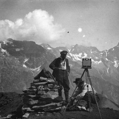 Au sommet panorama sur le Says photographe René Rivière plaque de verre SDAP